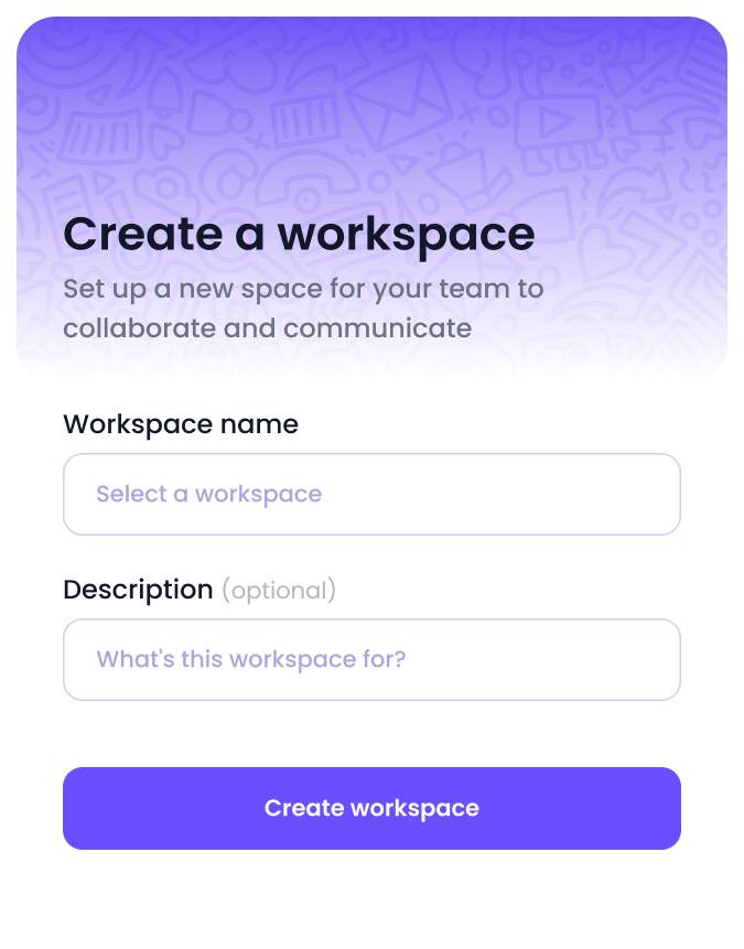 HushChat app screenshot showing simple setup