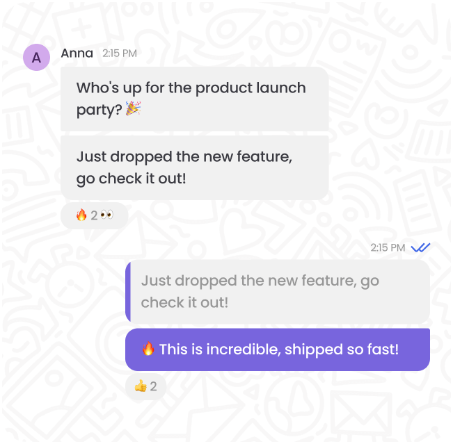 Live instant interaction feature on mobile